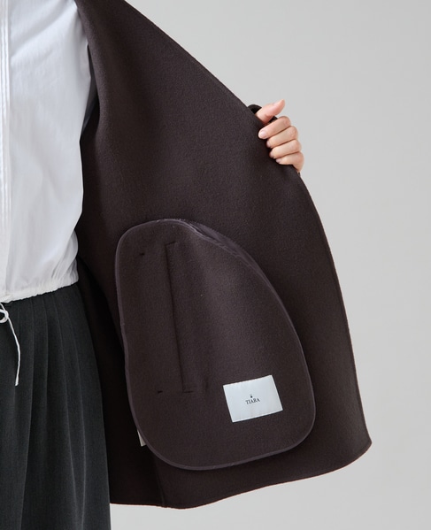 ノーカラービッグコート 詳細画像 チャコールグレー 10