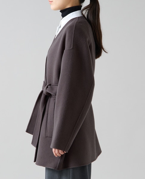 ノーカラービッグコート 詳細画像 チャコールグレー 6