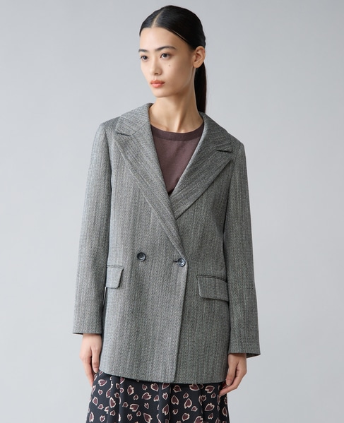 ヘリンボーンピークドジャケット 詳細画像 ブラック 2