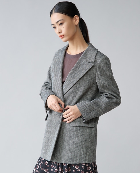 ヘリンボーンピークドジャケット 詳細画像 ブラック 4