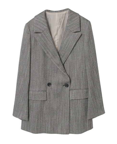 ヘリンボーンピークドジャケット 詳細画像 ブラック 9