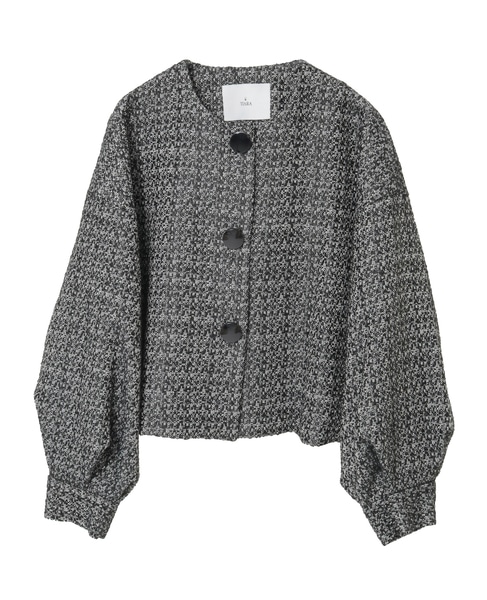 ノーカラージャケット 詳細画像 ブラック×ホワイト 6