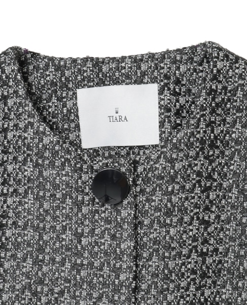 ノーカラージャケット 詳細画像 ブラック×ホワイト 8