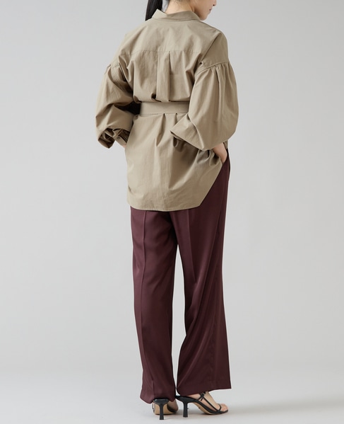 リボンベルトタックストレートワイドパンツ 詳細画像 レッドブラウン 11