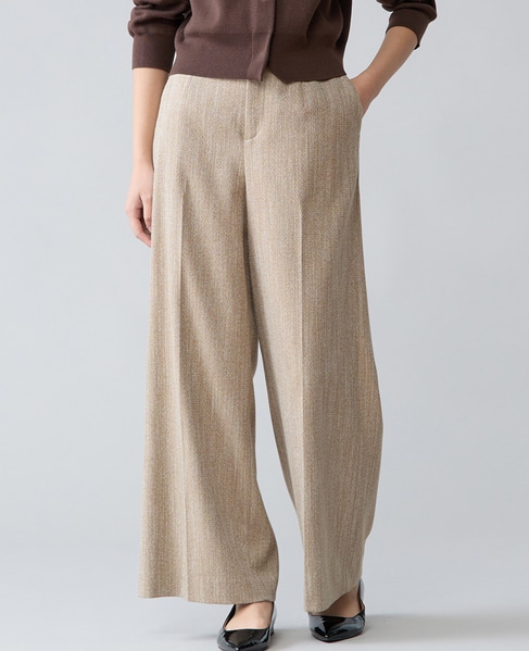 ヘリンボーンワイドパンツ 詳細画像 ベージュ 1
