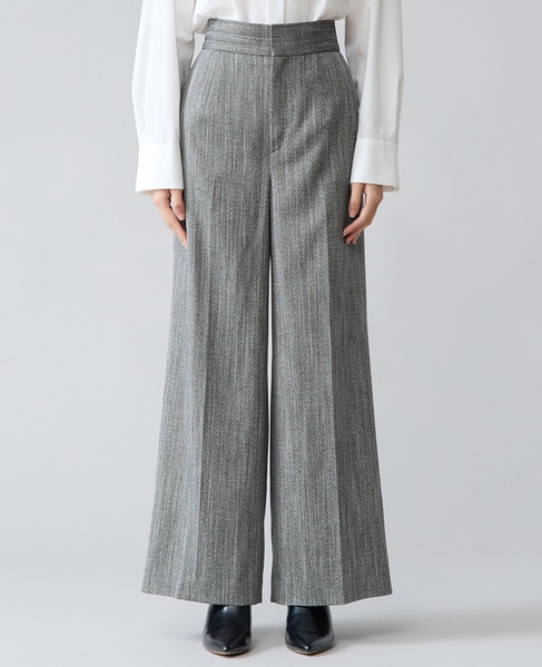 ヘリンボーンワイドパンツ 詳細画像 ブラック 1