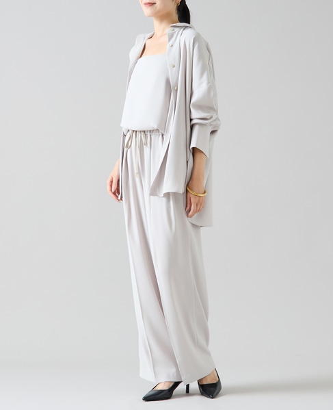 バックサテンドロストパンツ（セットアップ可） 詳細画像 ライトベージュ 2