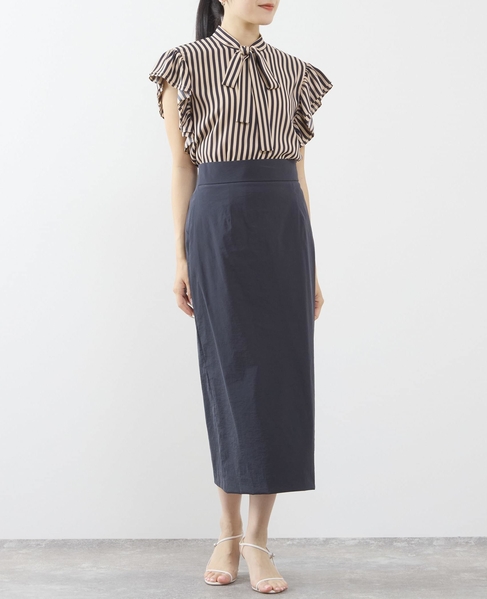 ペプラムベルトストレッチタイトスカート 詳細画像 ネイビー 4