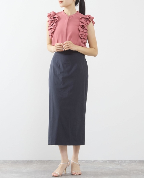 ペプラムベルトストレッチタイトスカート 詳細画像 ネイビー 5