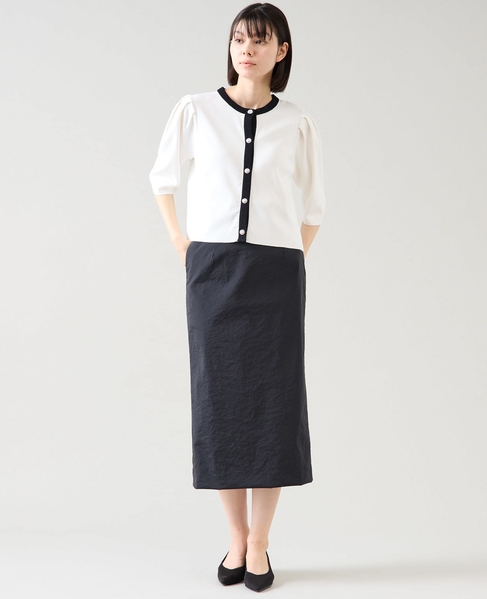 ペプラムベルトストレッチタイトスカート 詳細画像 ブラック 2