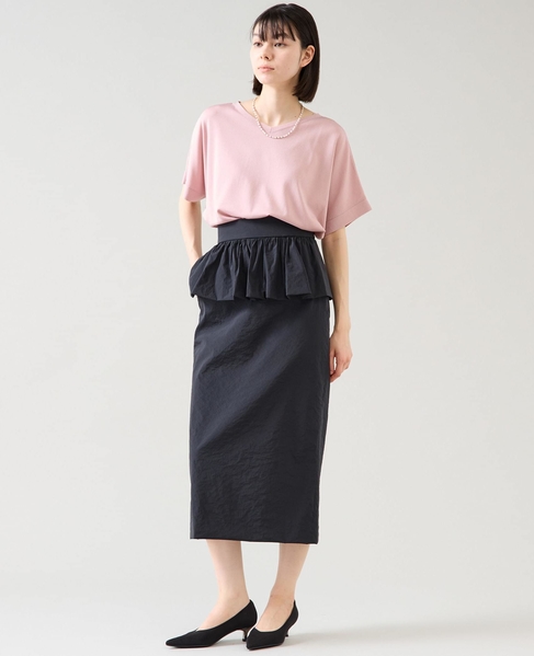 ペプラムベルトストレッチタイトスカート 詳細画像 ブラック 5