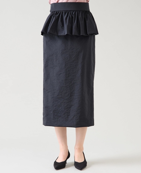 ペプラムベルトストレッチタイトスカート 詳細画像 ブラック 6