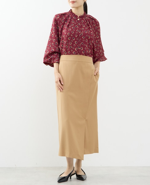 リボンラップタイトスカート 詳細画像 ベージュ 3