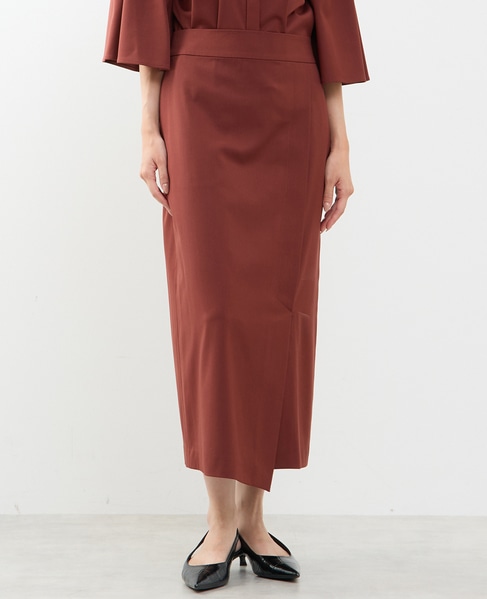 リボンラップタイトスカート 詳細画像 レッドブラウン 1