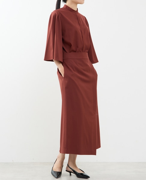 リボンラップタイトスカート 詳細画像 レッドブラウン 4