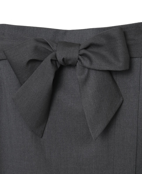 リボンラップタイトスカート 詳細画像 チャコールグレー 12