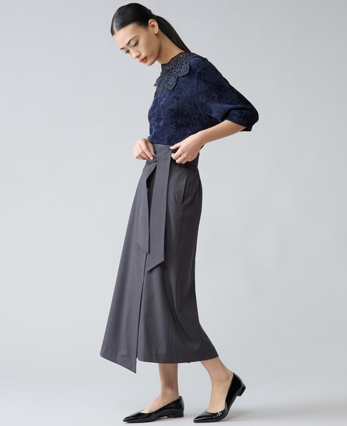 リボンラップタイトスカート 詳細画像 チャコールグレー 3