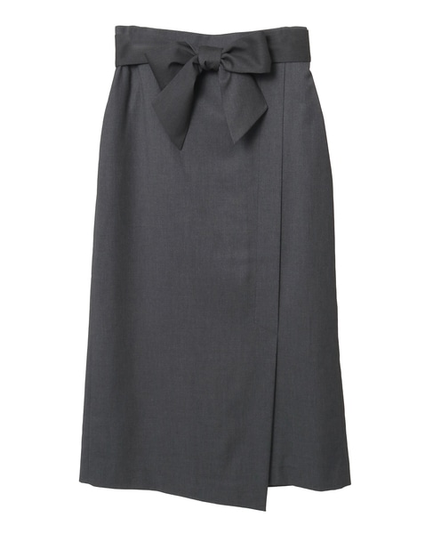 リボンラップタイトスカート 詳細画像 チャコールグレー 9