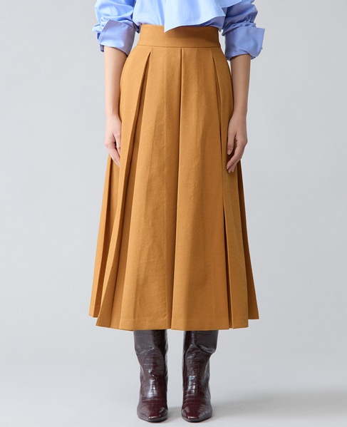カルゼタックフレアスカート 詳細画像 オレンジキャメル 1