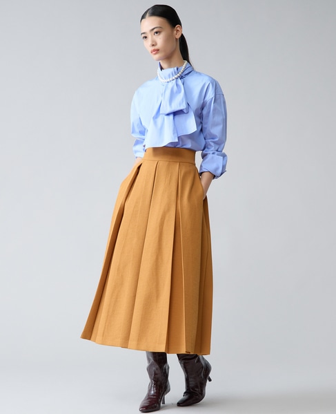 カルゼタックフレアスカート 詳細画像 オレンジキャメル 3