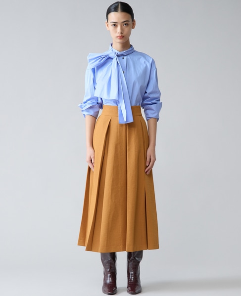 カルゼタックフレアスカート 詳細画像 オレンジキャメル 4