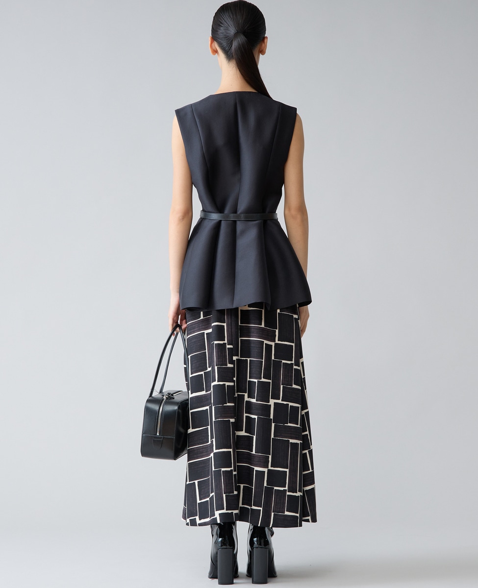 ブラッシュマークプリントアシンメトリータックスカート｜TIARA