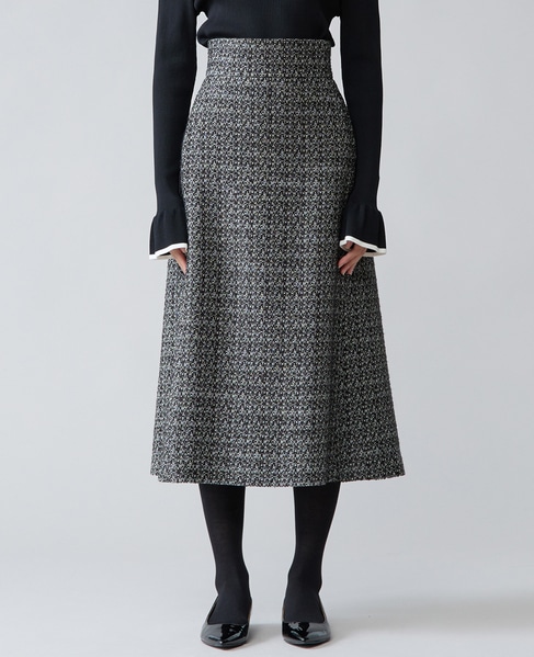 セミフレアスカート 詳細画像 オフホワイト×ブラック 1