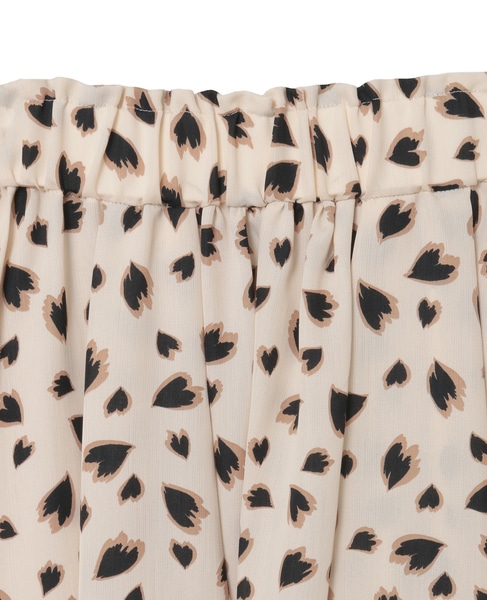 レオパードプリントギャザーフレアスカート 詳細画像 アイボリー 8