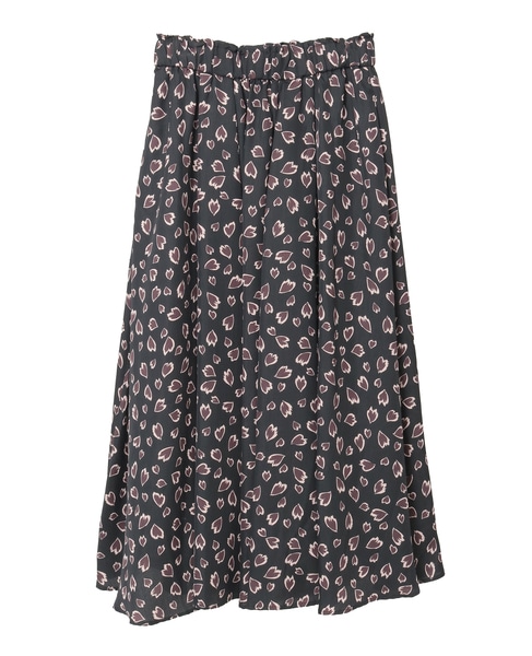 レオパードプリントギャザーフレアスカート 詳細画像 ブラック 9