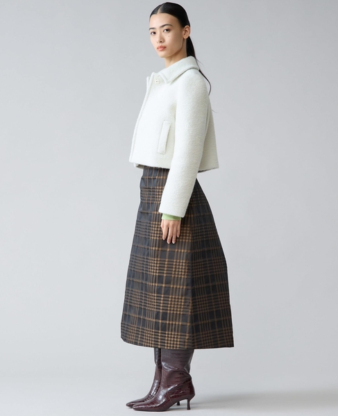 メモリータフタチェックスカート 詳細画像 ブラウン 10