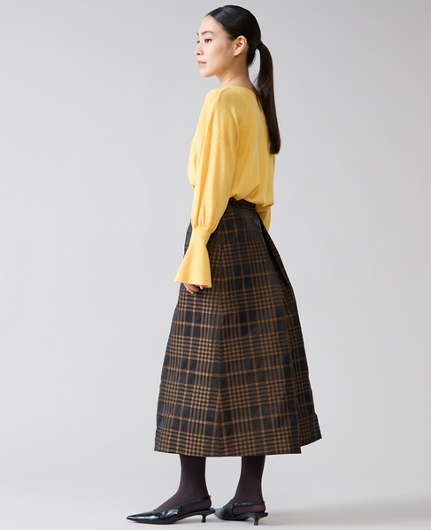 メモリータフタチェックスカート 詳細画像 ブラウン 13