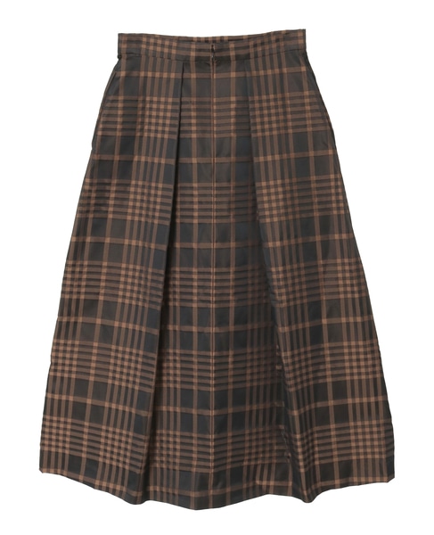 メモリータフタチェックスカート 詳細画像 ブラウン 18