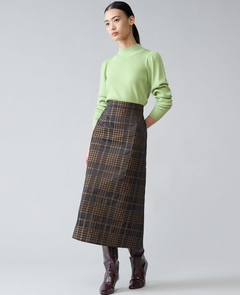 メモリータフタチェックスカート 詳細画像 ブラウン 4