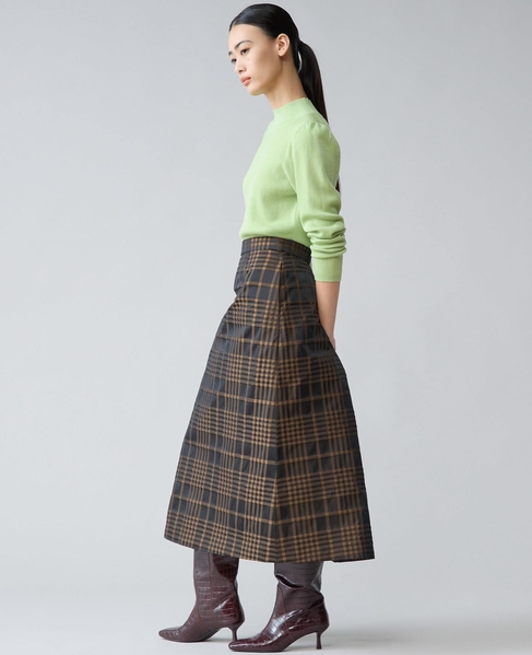 メモリータフタチェックスカート 詳細画像 ブラウン 6