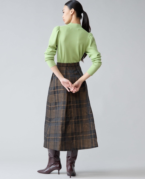 メモリータフタチェックスカート 詳細画像 ブラウン 8