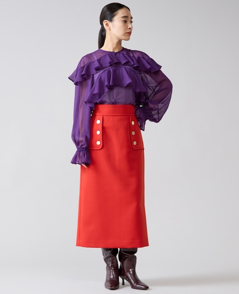 ヨークボタンスカート 詳細画像 レッド 13