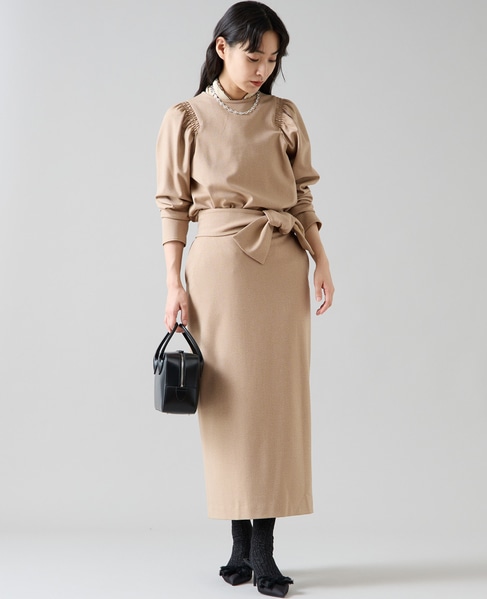 リボンタイトスカート 詳細画像 ベージュ 6