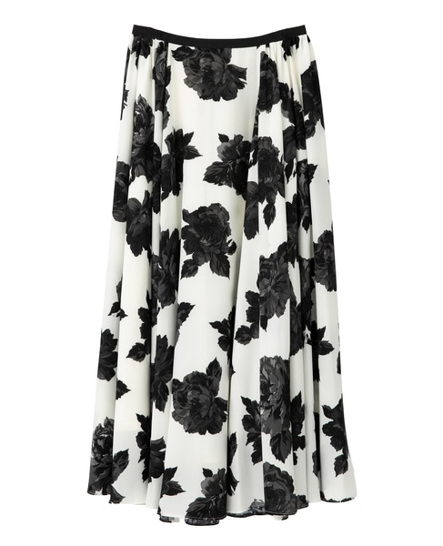 オールドローズプリントサイドタックサーキュラースカート 詳細画像 オフホワイト 7