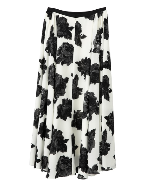 オールドローズプリントサイドタックサーキュラースカート 詳細画像 オフホワイト 8