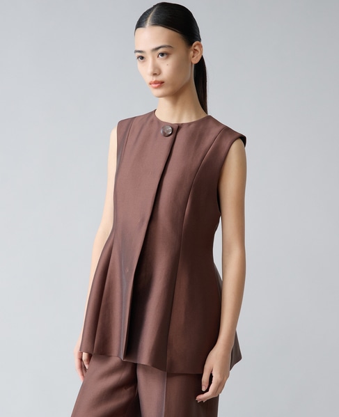 ペプラムジレ 詳細画像 ブラウン 2