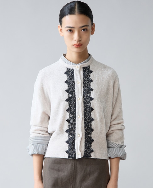 サエラレースカーディガン 纏うだけで最高の華やぎレース柄ストール風カーディガン