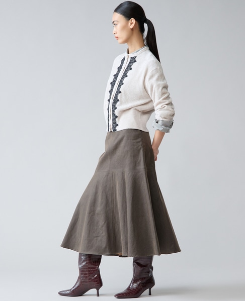 レース前立てカーディガン 詳細画像 アイボリー 11