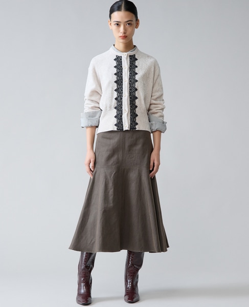 レース前立てカーディガン 詳細画像 アイボリー 5