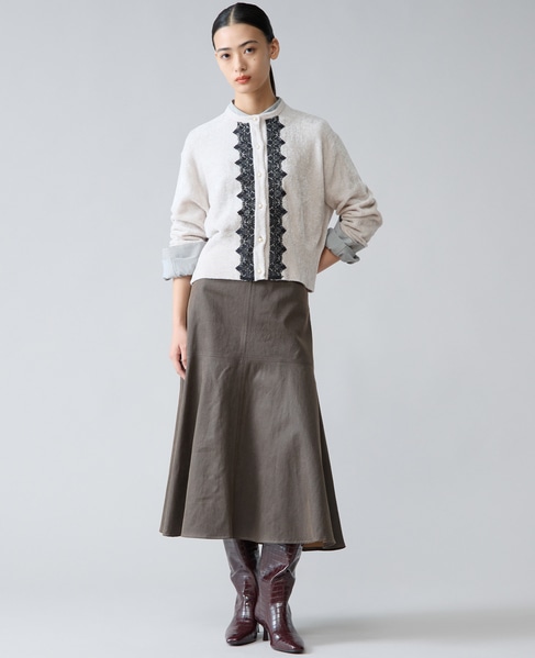 レース前立てカーディガン 詳細画像 アイボリー 6