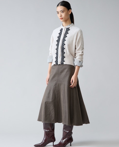 レース前立てカーディガン 詳細画像 アイボリー 7