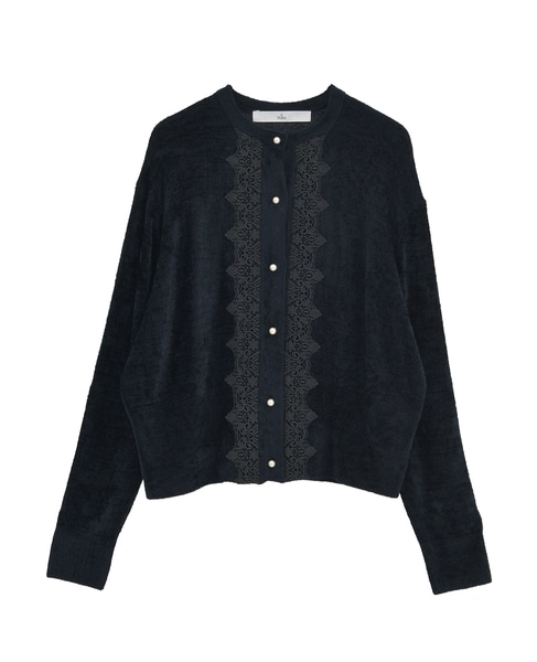 レース前立てカーディガン 詳細画像 ネイビー 3