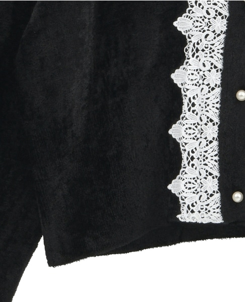 レース前立てカーディガン 詳細画像 ブラック 6