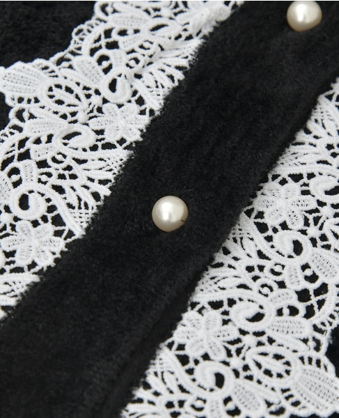 レース前立てカーディガン 詳細画像 ブラック 7