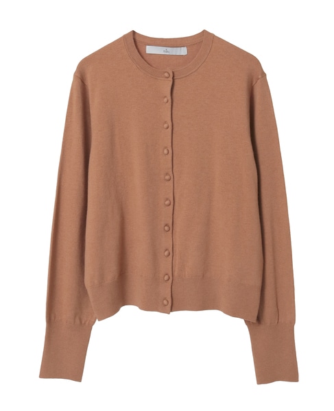 クルミ釦クルーネックカーディガン 詳細画像 キャメル 6