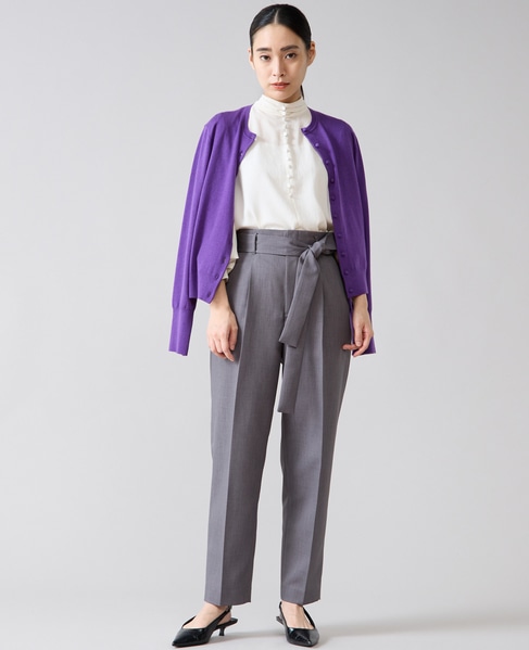 クルミ釦クルーネックカーディガン 詳細画像 パープル 10